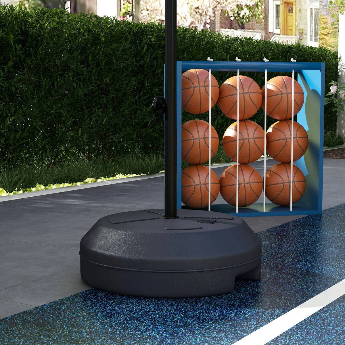 SPORTNOW 2 1 ball basket with adjustable height cm and cm and magnetic darts game