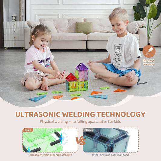 Blocs Magnétiques 32 Pièces – Jeu de Construction Éducatif Montessori pour Enfants - jouetsbebe.com