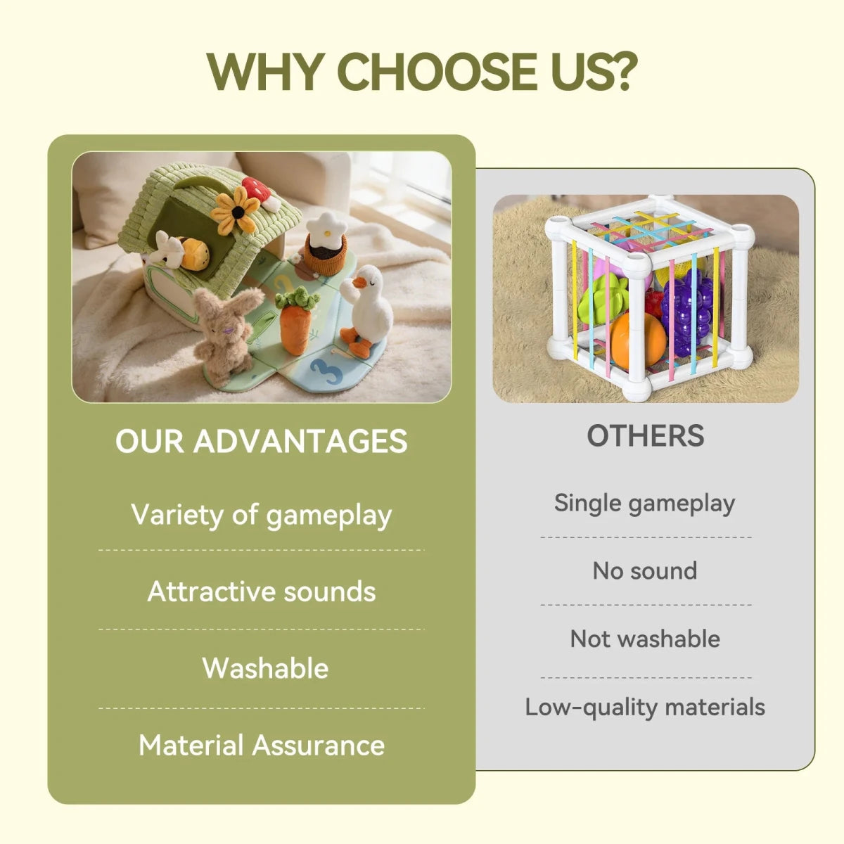 Maison Sensorielle Montessori – Jouet d’Éveil en Tissu sur le Thème de la Ferme - jouetsbebe.com