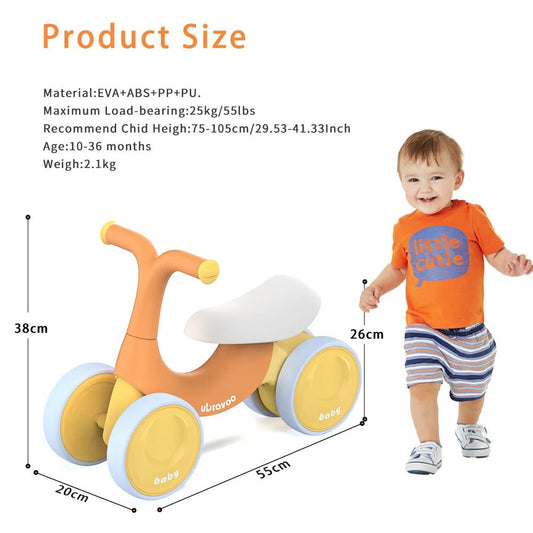 Vélo d’Équilibre Bébé 4 Roues Sans Pédales – Sécurisé, Léger et Évolutif - jouetsbebe.com