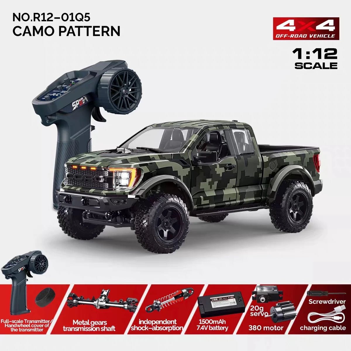 4x4 F-150 Raptor Radiocommandé – Tout-Terrain 4WD avec Éclairage LED - jouetsbebe.com