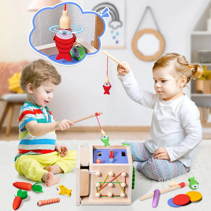 8 In 1 Montessori Permanence Box Carrots Toys Child Wooden Shape Sorting & Matching Educational Toys For Kid Over Age 1 - Year - Old - jouetsbebe.com