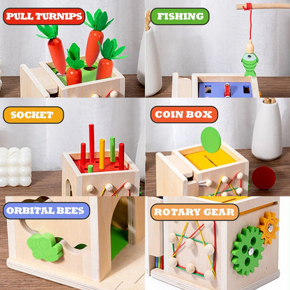 8 In 1 Montessori Permanence Box Carrots Toys Child Wooden Shape Sorting & Matching Educational Toys For Kid Over Age 1 - Year - Old - jouetsbebe.com