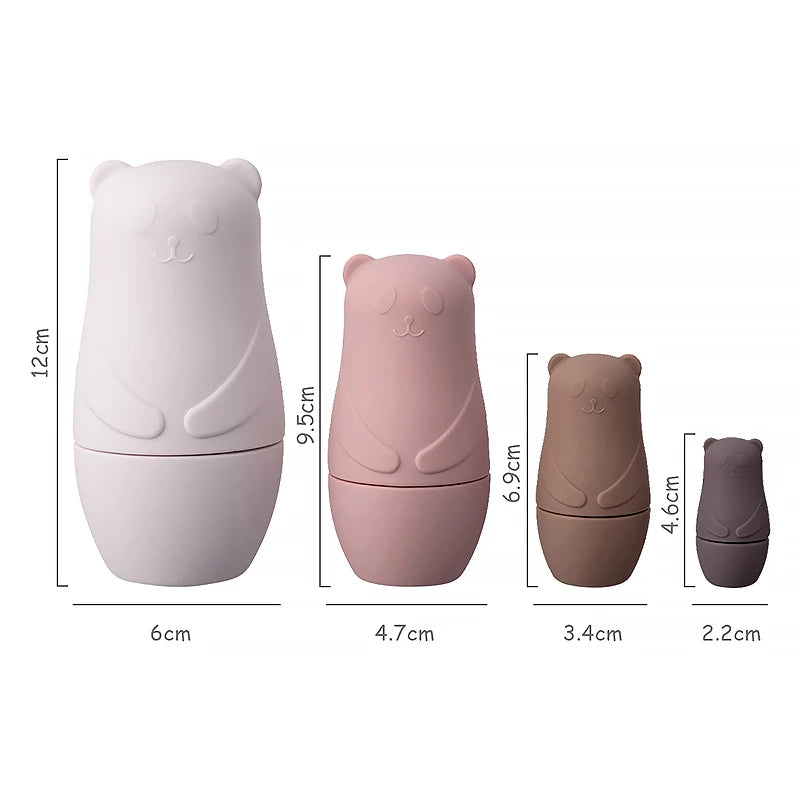 Poupées Gigognes Montessori en Silicone – Jeu d’Empilage Éducatif