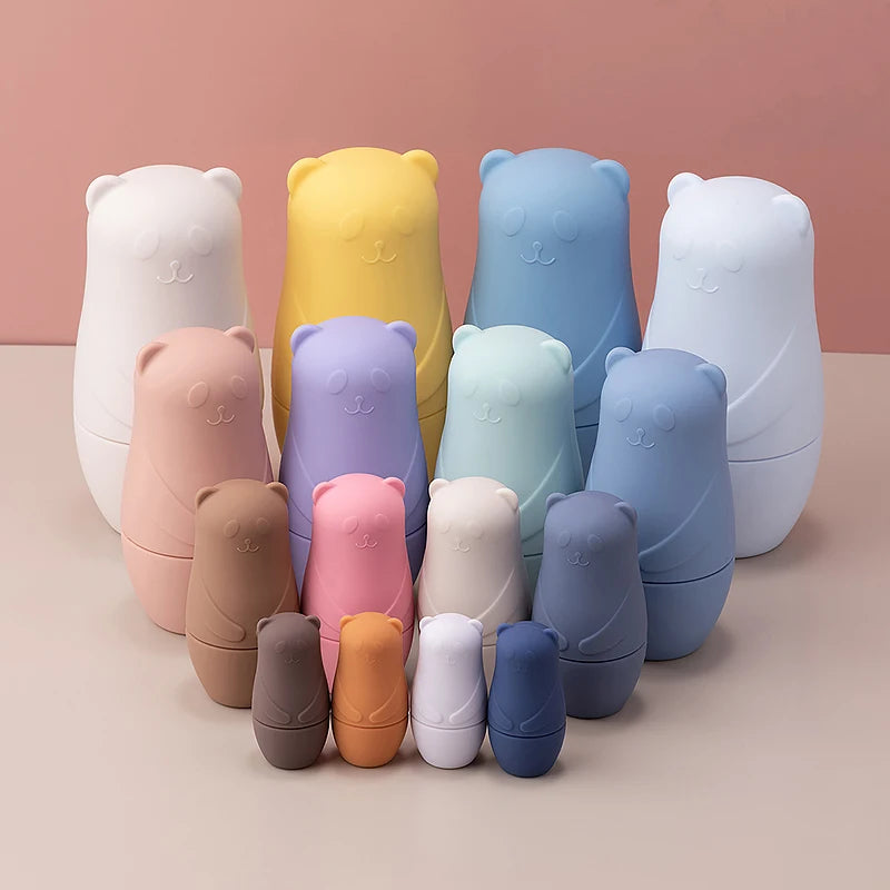 Poupées Gigognes Montessori en Silicone – Jeu d’Empilage Éducatif