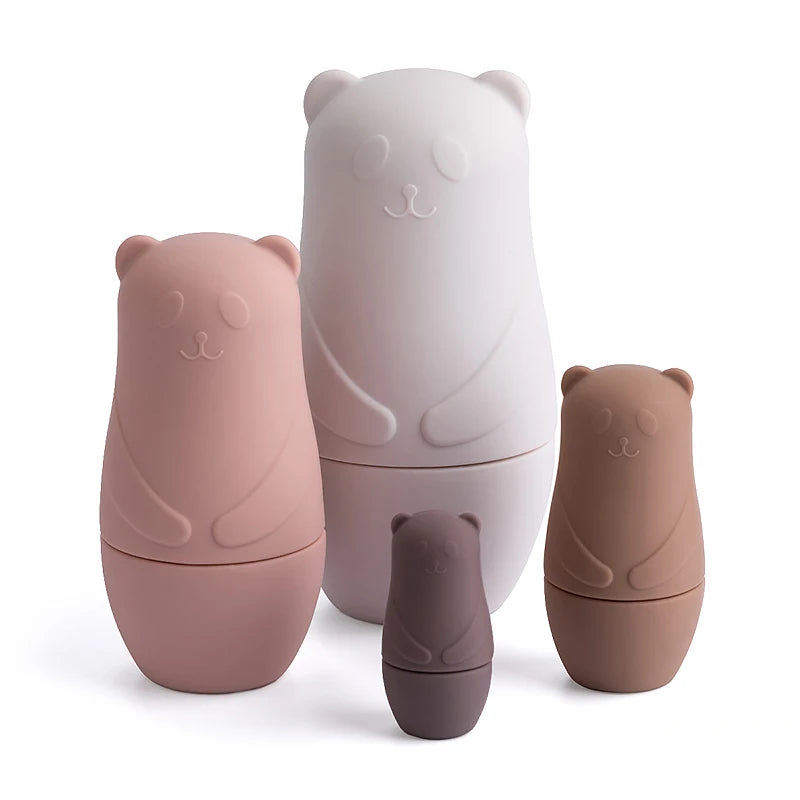 Poupées Gigognes Montessori en Silicone – Jeu d’Empilage Éducatif