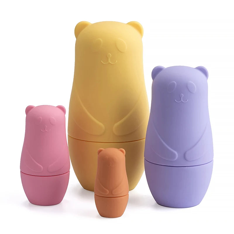 Poupées Gigognes Montessori en Silicone – Jeu d’Empilage Éducatif