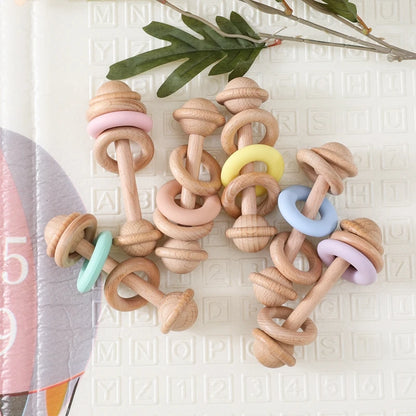 Hochet Dentition Bébé en Bois & Silicone | Éveil