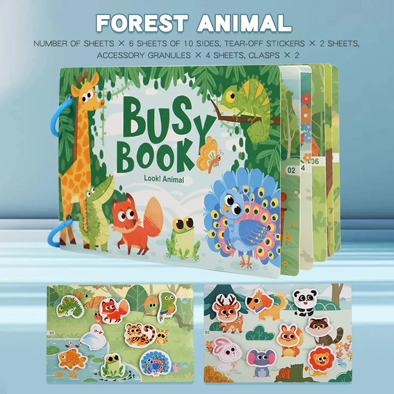 Livre d’Activités Réutilisable Enfant – Cahier Éducatif Animaux et Véhicules