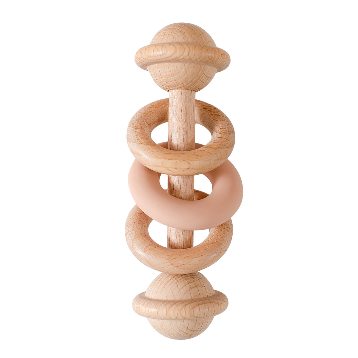 Hochet Dentition Bébé en Bois & Silicone | Éveil