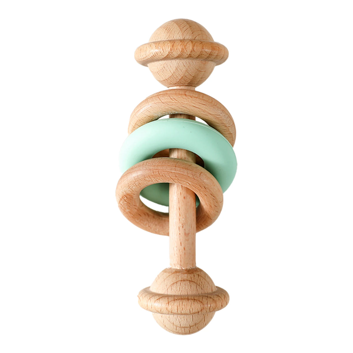Hochet Dentition Bébé en Bois & Silicone | Éveil