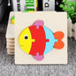 Children Boys And Girls Cartoon Three-Dimensional Wooden Puzzle Animal Traffic Geometry Shape Matching Puzzle Toy P80