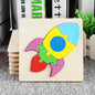 Children Boys And Girls Cartoon Three-Dimensional Wooden Puzzle Animal Traffic Geometry Shape Matching Puzzle Toy P80