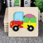 Children Boys And Girls Cartoon Three-Dimensional Wooden Puzzle Animal Traffic Geometry Shape Matching Puzzle Toy P80