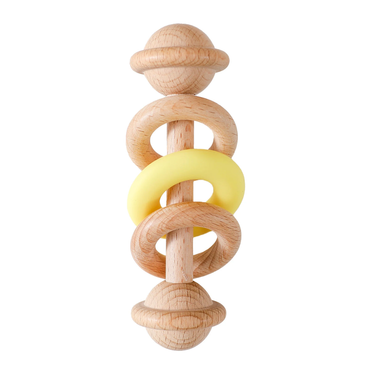 Hochet Dentition Bébé en Bois & Silicone | Éveil