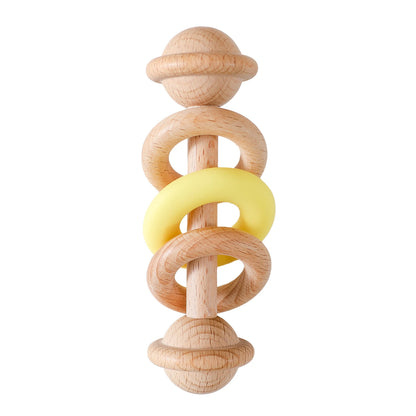 Hochet Dentition Bébé en Bois & Silicone | Éveil