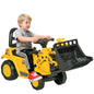 Homcom Pedal Tractor for Children from 18 to 48 Months, Excavator for Children with Front Shovel, Horn, Steering Wheel and Hidden Compartment under the Seat, Load 30 Kg, 80X26.5X39 Cm, Yellow