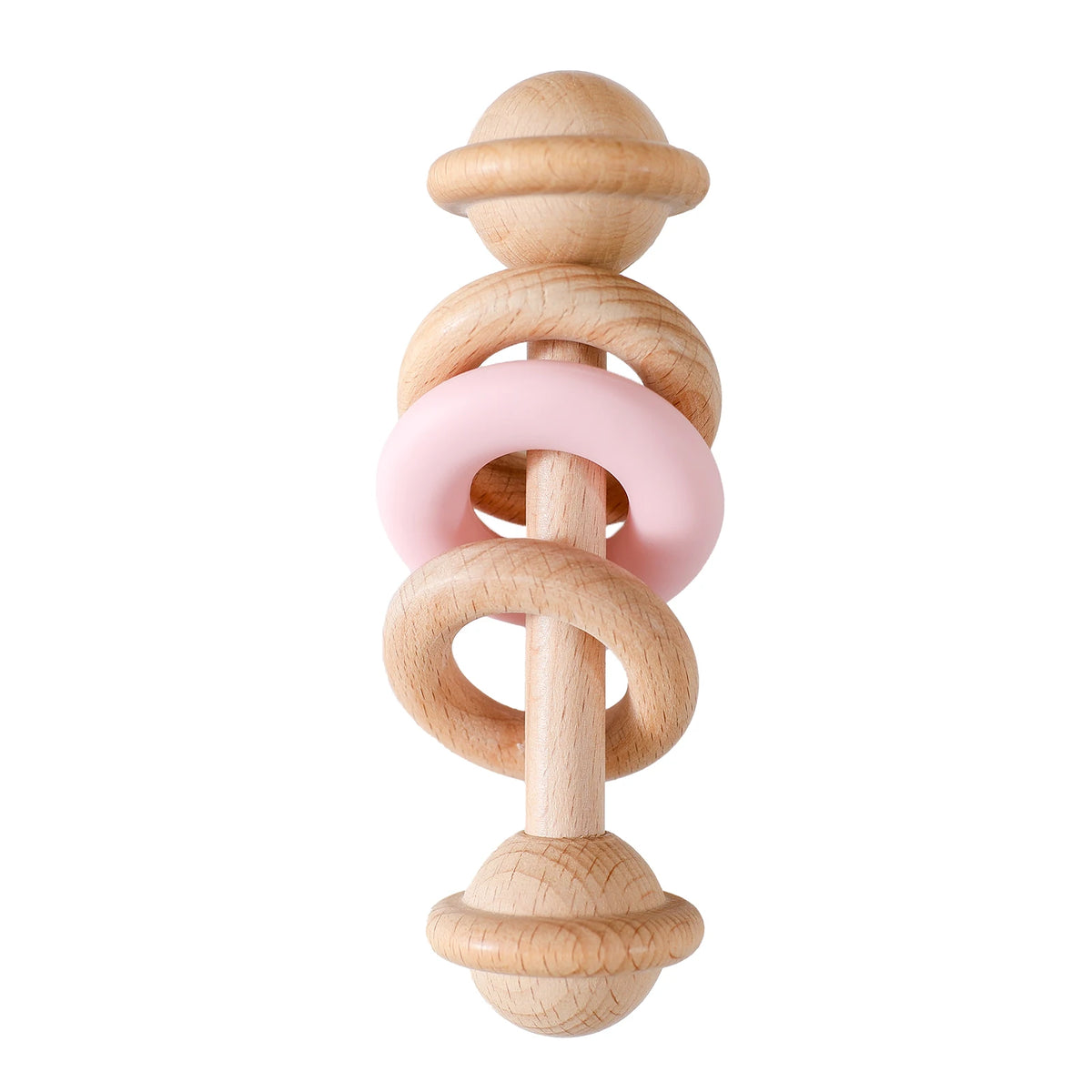 Hochet Dentition Bébé en Bois & Silicone | Éveil