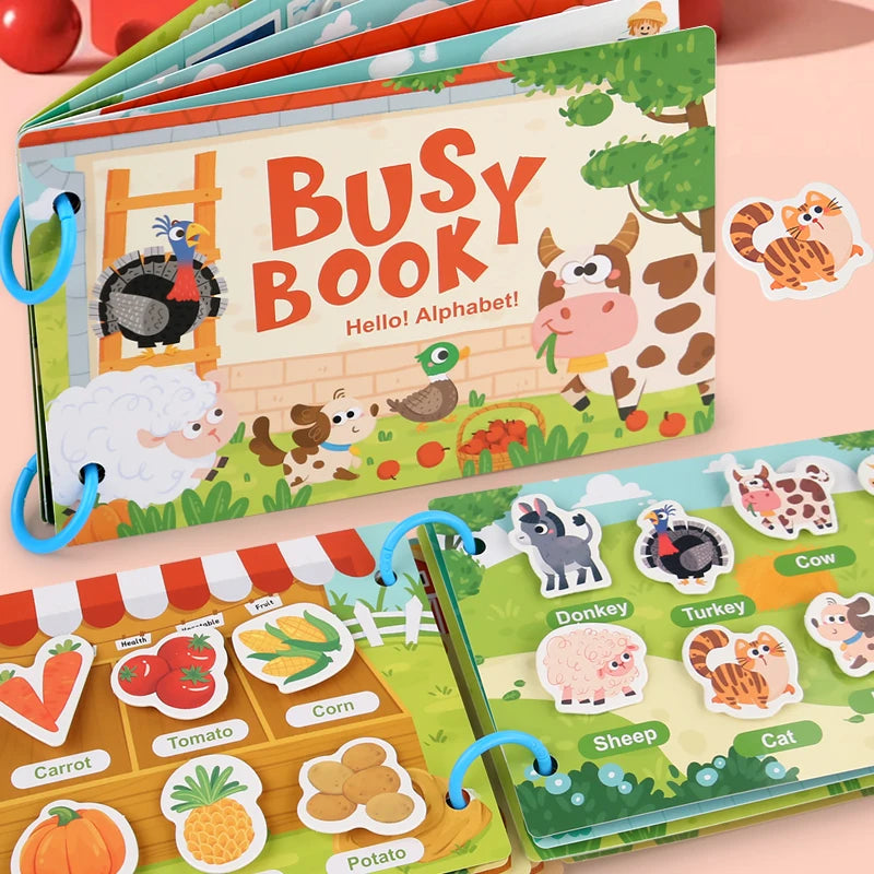 Livre d’Activités Réutilisable Enfant – Cahier Éducatif Animaux et Véhicules