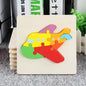 Children Boys And Girls Cartoon Three-Dimensional Wooden Puzzle Animal Traffic Geometry Shape Matching Puzzle Toy P80