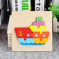 Children Boys And Girls Cartoon Three-Dimensional Wooden Puzzle Animal Traffic Geometry Shape Matching Puzzle Toy P80