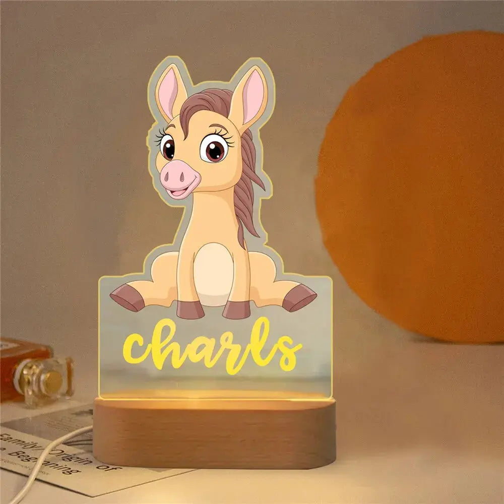 Luz nocturna de animales personalizable 7 colores a elegir 