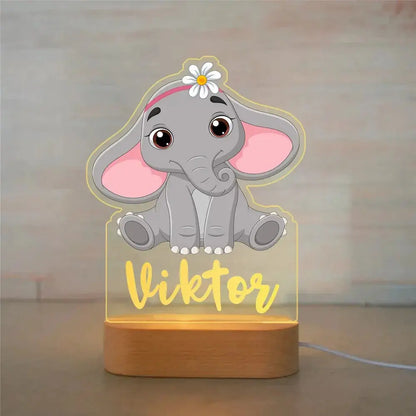 Luz nocturna de animales personalizable 7 colores a elegir 