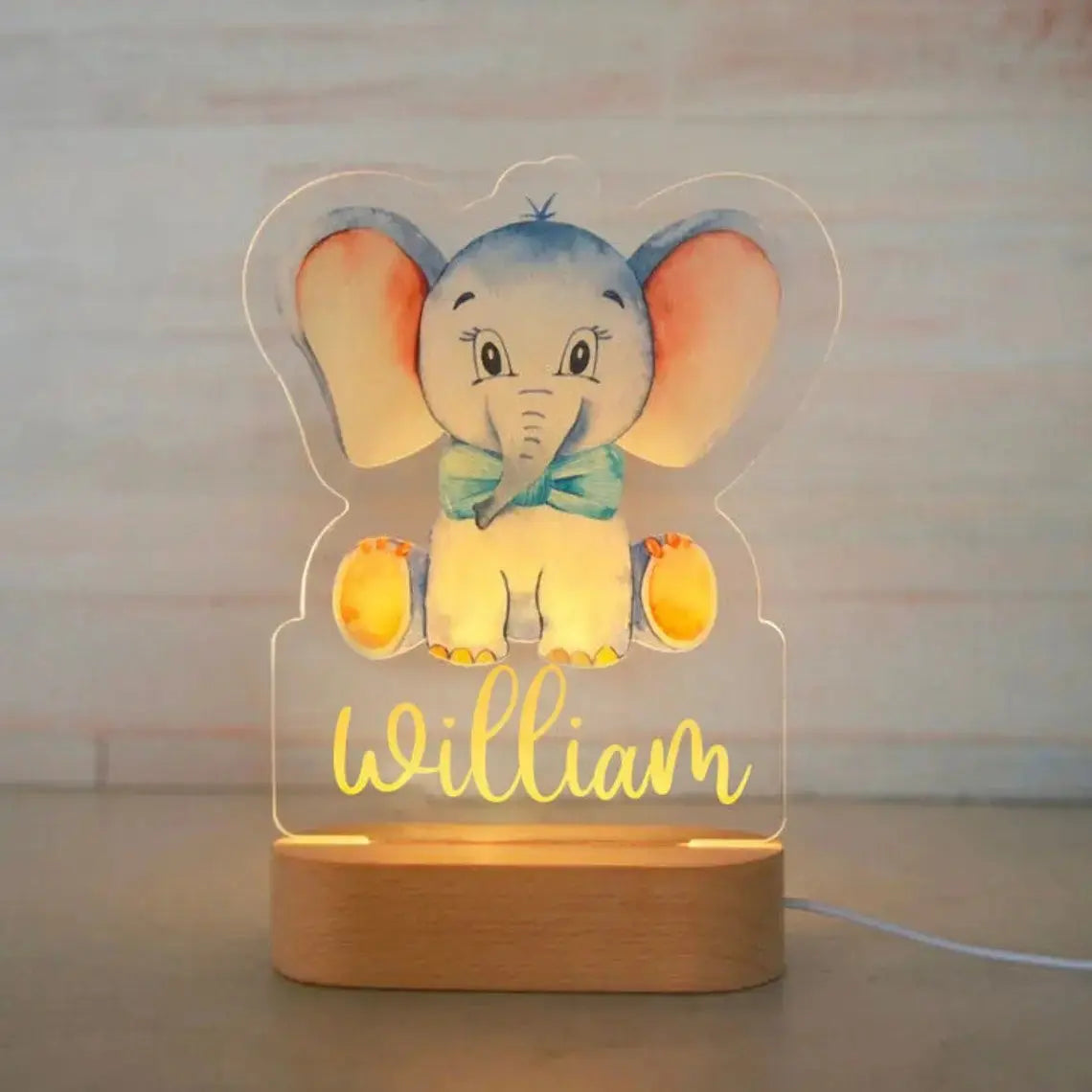 Luz nocturna de animales personalizable 7 colores a elegir 