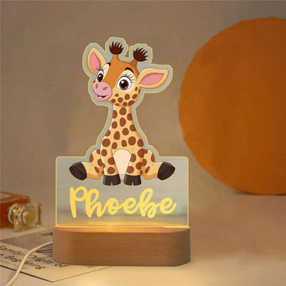 Customizable animal night light 7 colors to choose from 