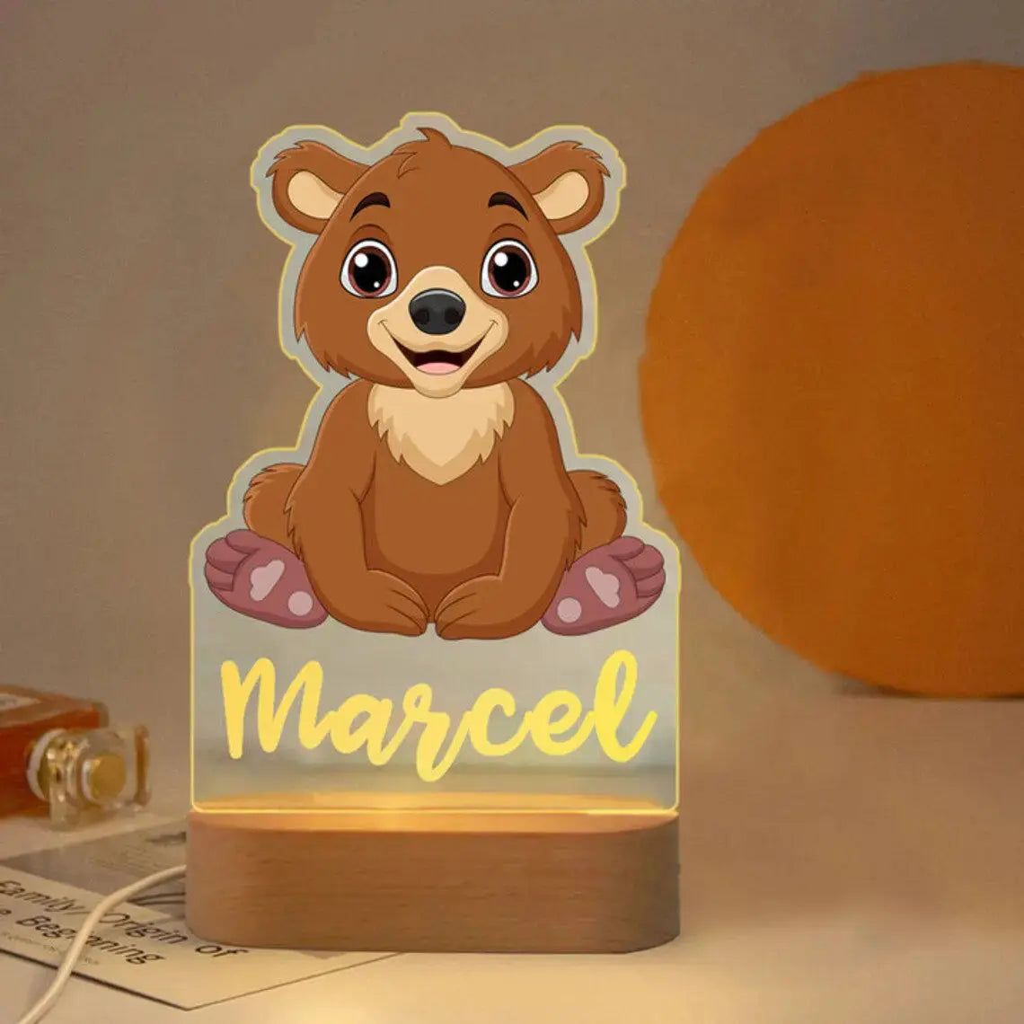 Luz nocturna de animales personalizable 7 colores a elegir 