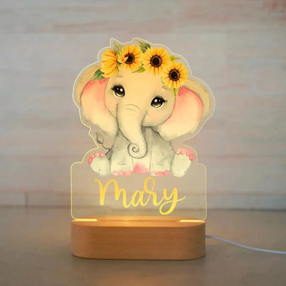 Luz nocturna de animales personalizable 7 colores a elegir 