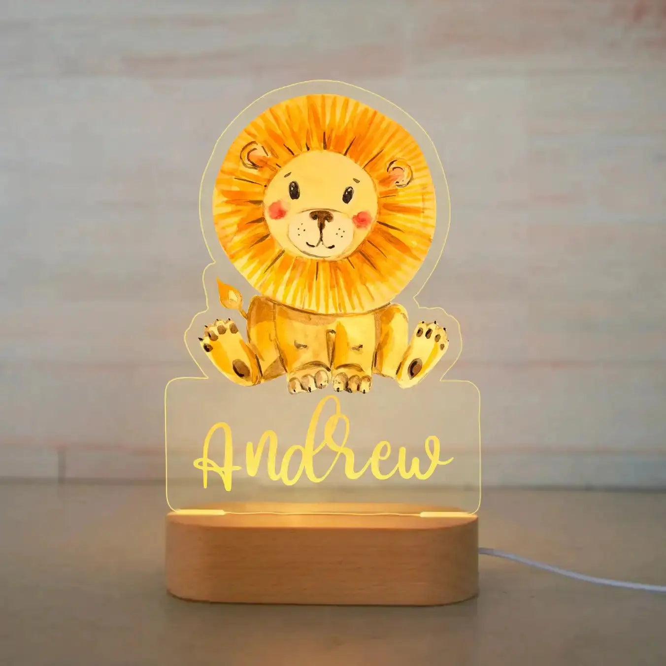 Luz nocturna de animales personalizable 7 colores a elegir 