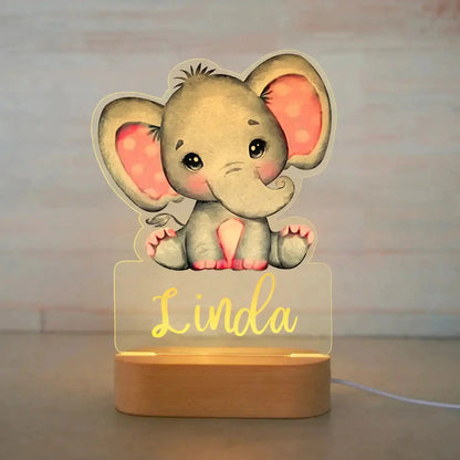 Luz nocturna de animales personalizable 7 colores a elegir 