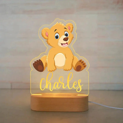 Luz nocturna de animales personalizable 7 colores a elegir 