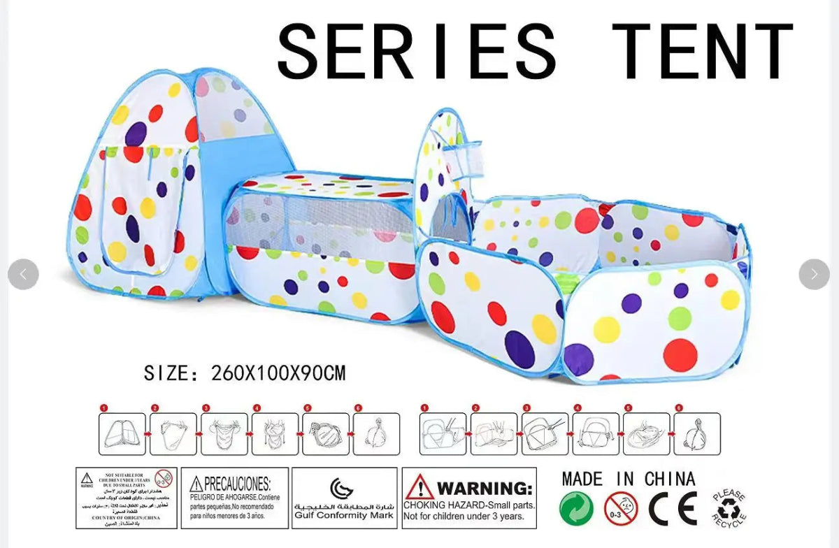 Aire de Jeu 3 - en - 1 avec Tunnel et Piscine à Balles - jouetsbebe.com