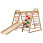 🧗♀️ Aire de Jeux Intérieure 7 - en - 1 Montessori en Bois – Escalade, Balançoire & Toboggan 🌈 - jouetsbebe.com