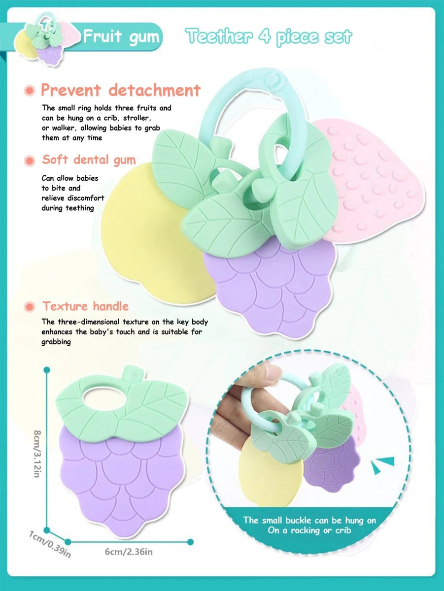 Anneau de Dentition Bébé en Silicone – Hochet Sensoriel - jouetsbebe.com