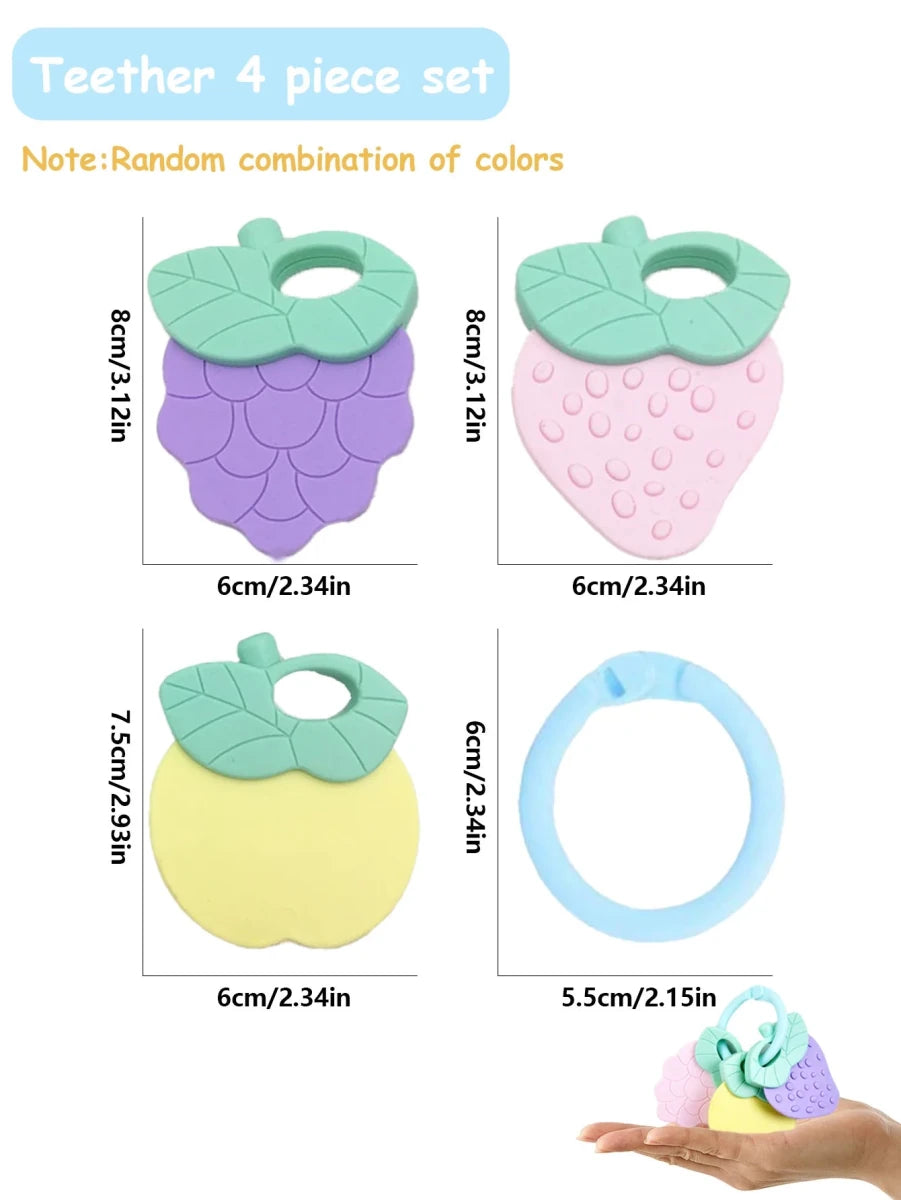 Anneau de Dentition Bébé en Silicone – Hochet Sensoriel - jouetsbebe.com