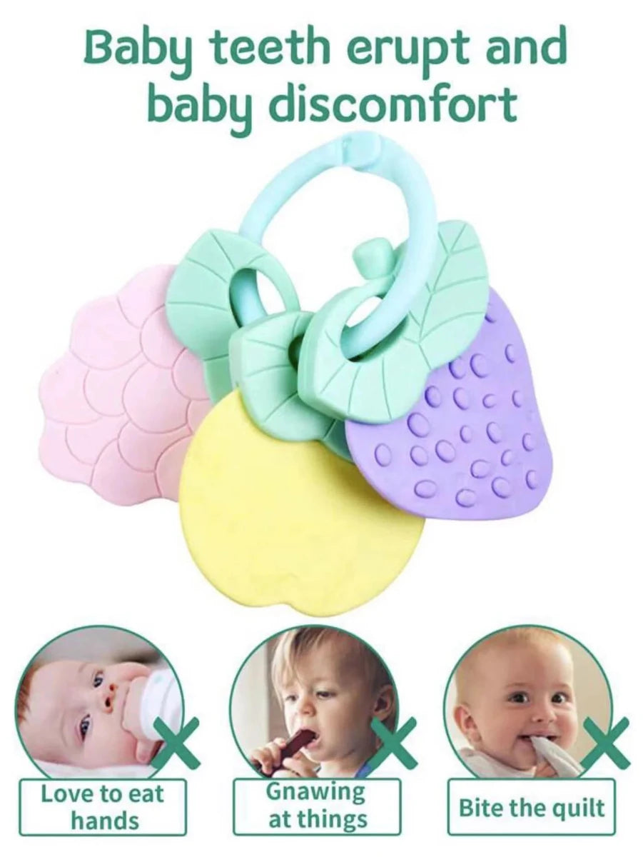 Anneau de Dentition Bébé en Silicone – Hochet Sensoriel - jouetsbebe.com