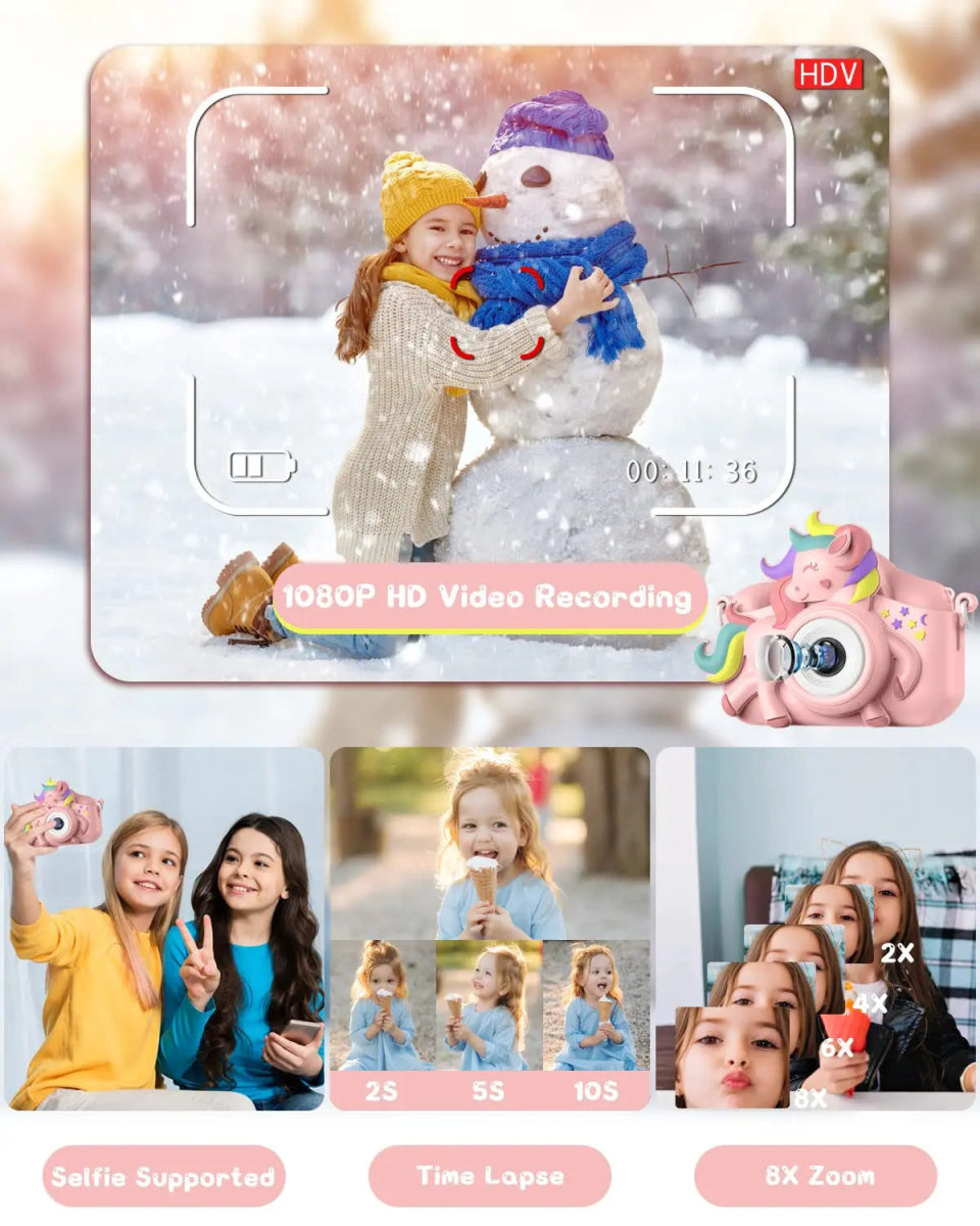 📸 Appareil Photo Enfant HD 20MP – Selfie & Vidéo 1080P avec Carte 32GB 🎁 - jouetsbebe.com