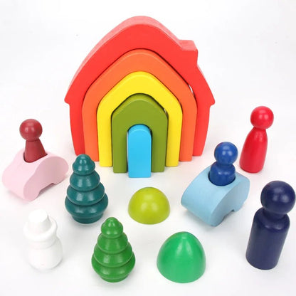 Arc - en - Ciel en Bois Montessori – Blocs & Boules Éducatives - jouetsbebe.com