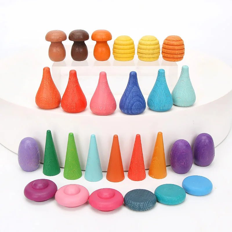 Arc - en - Ciel en Bois Montessori – Blocs & Boules Éducatives - jouetsbebe.com