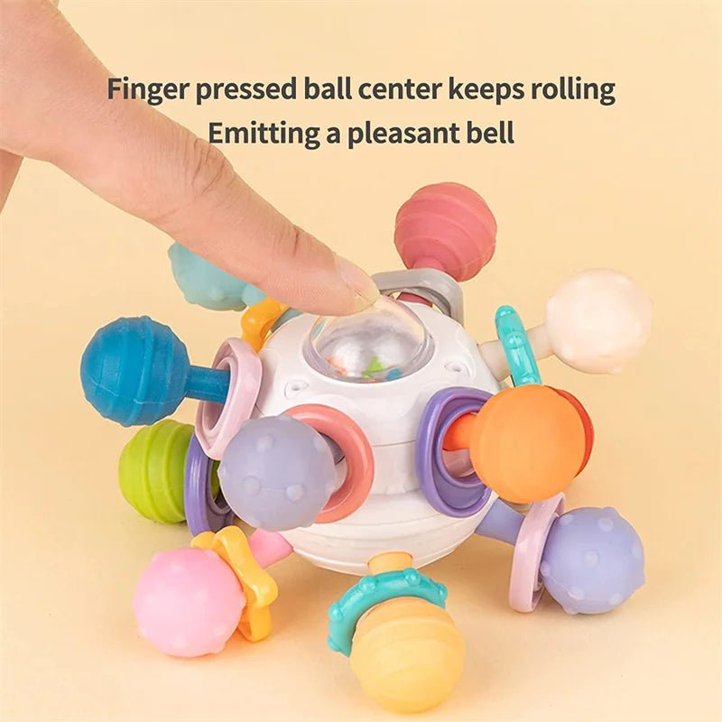 Baby Toys 0 12 Months Rotating Rattle Ball Grasping Activity Baby Development Toy Silicone Teether Baby Sensory Toys for Babies - Le Bon Plan