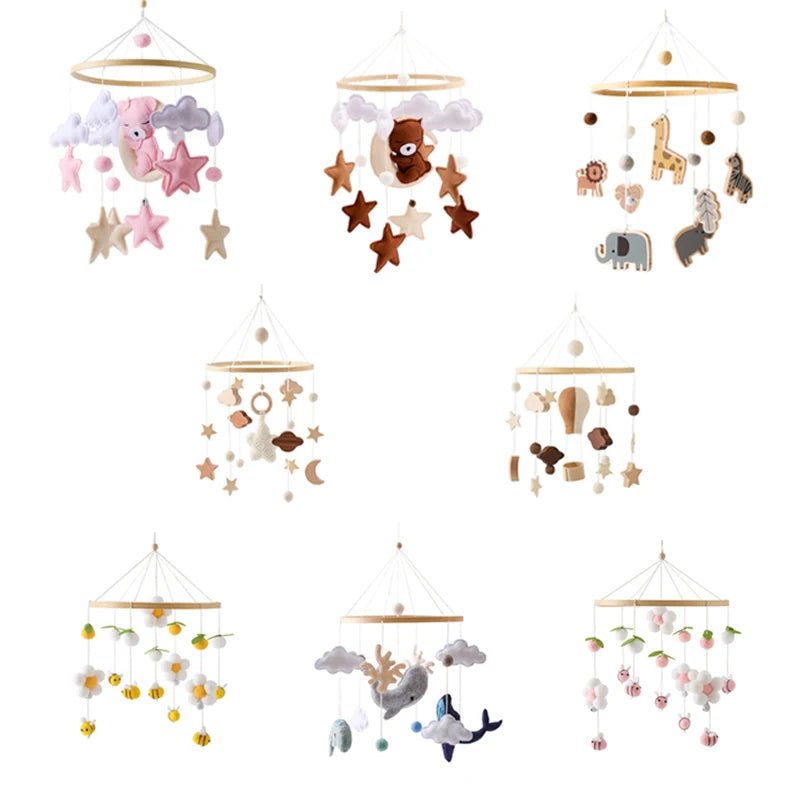 Baby Wooden Crib Mobile Bed Bell Hanging Rattle Toy Newborn Music Box Bed Bell Hanging Toys Holder Bracket Infant Crib Baby Gift - jouetsbebe.com
