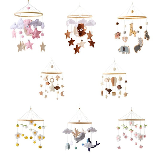 Baby Wooden Crib Mobile Bed Bell Hanging Rattle Toy Newborn Music Box Bed Bell Hanging Toys Holder Bracket Infant Crib Baby Gift - jouetsbebe.com