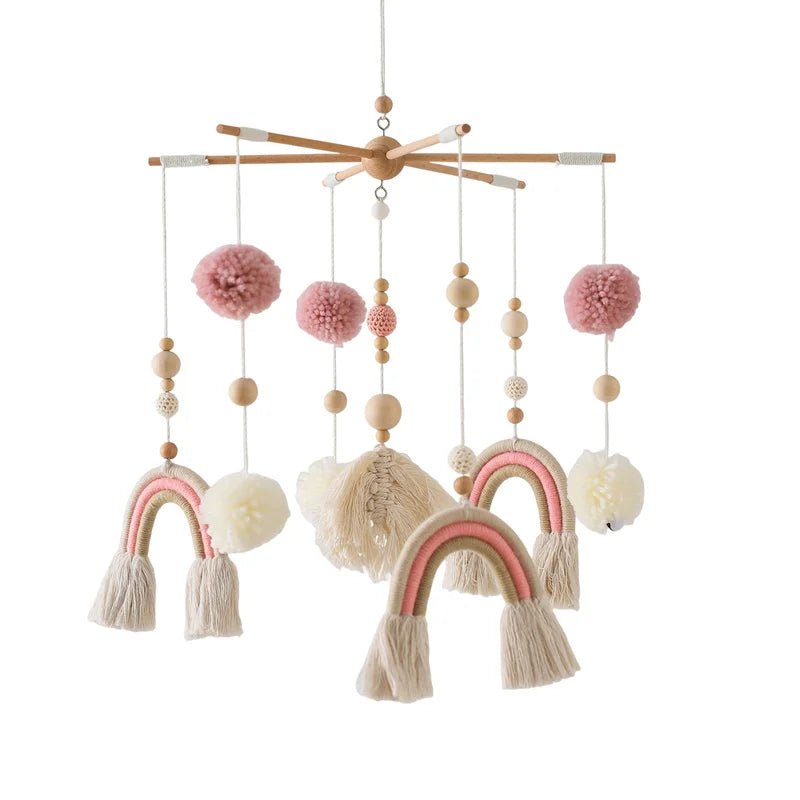Baby Wooden Crib Mobile Bed Bell Hanging Rattle Toy Newborn Music Box Bed Bell Hanging Toys Holder Bracket Infant Crib Baby Gift - jouetsbebe.com