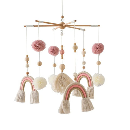 Baby Wooden Crib Mobile Bed Bell Hanging Rattle Toy Newborn Music Box Bed Bell Hanging Toys Holder Bracket Infant Crib Baby Gift - jouetsbebe.com