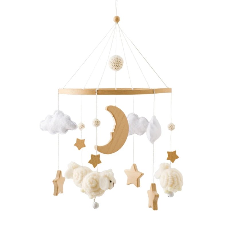 Baby Wooden Crib Mobile Bed Bell Hanging Rattle Toy Newborn Music Box Bed Bell Hanging Toys Holder Bracket Infant Crib Baby Gift - jouetsbebe.com
