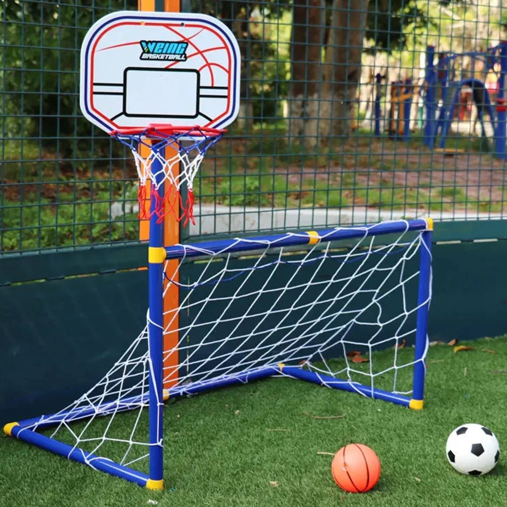 ⚽🏀 Cage de Foot et Panier de Basket 2 en 1 – pour Enfants 3 - 12 Ans - jouetsbebe.com