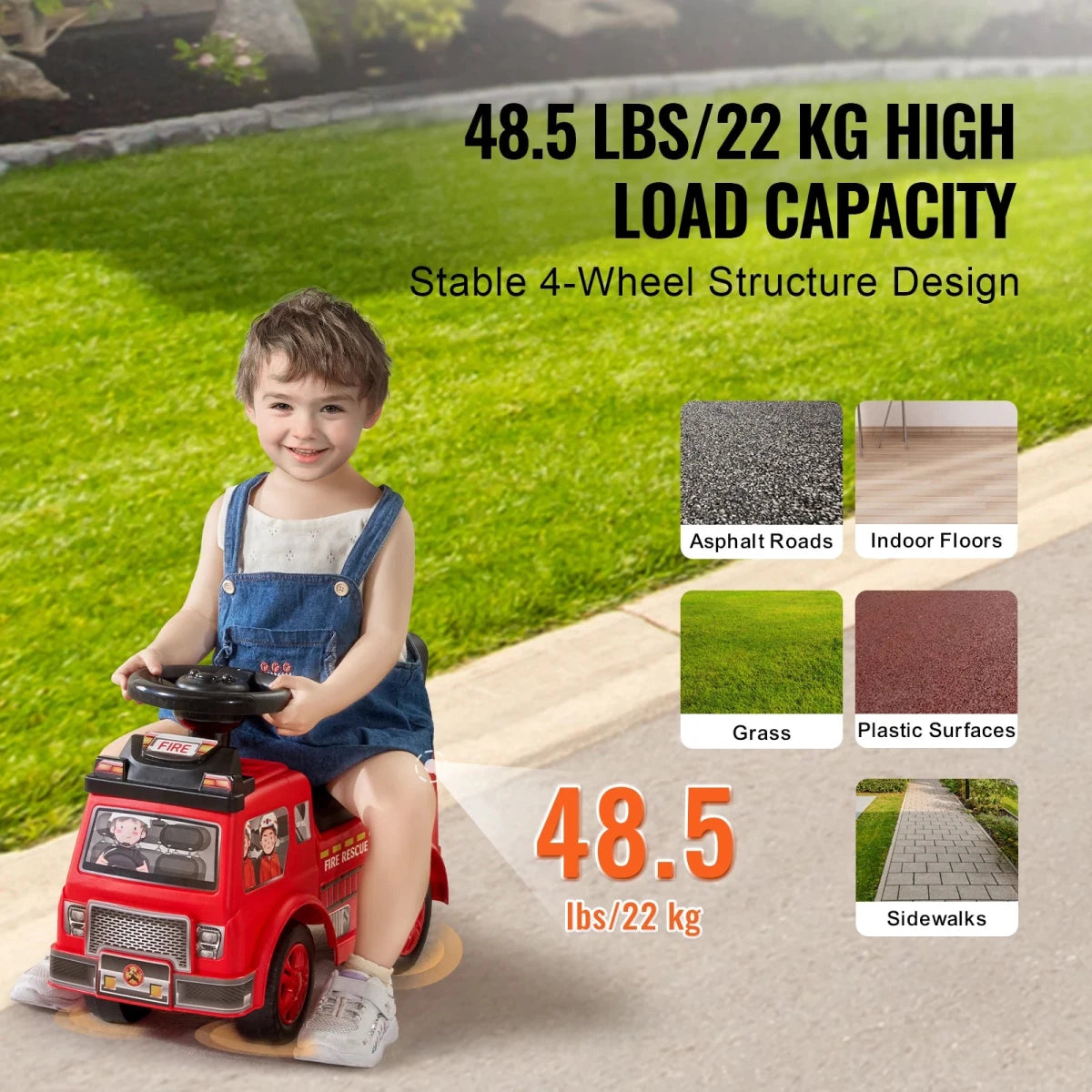 Camion de Pompier Enfant avec Musique – Volant et Rangement - jouetsbebe.com